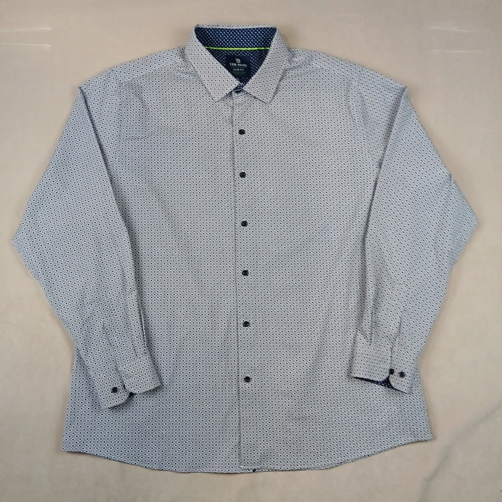Tom‎ Baine 4XL 20-20.5 Mens Shirt Performance 4 Way Stretch Flip Cuff Geometric